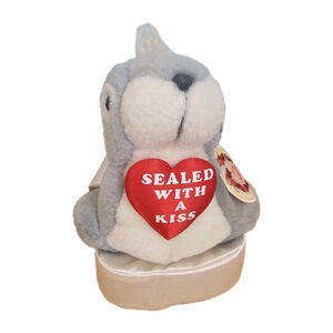 VERY RARE Vintage Tb Trading SEALED WITH A KISS Seal 8" Plush Stuffed Animal Toy